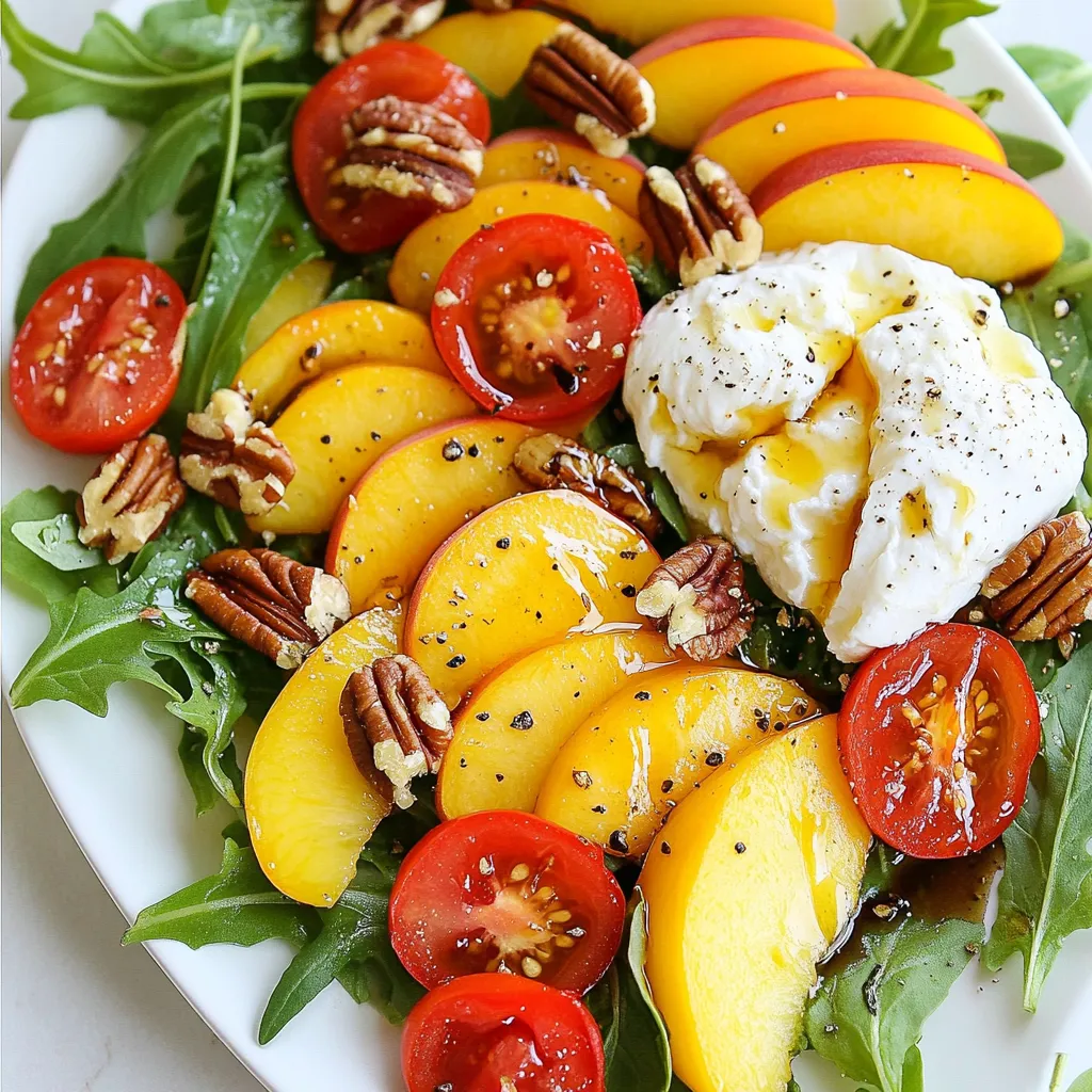 Peach Burrata Arugula Salad Fresh and Tasty Delight