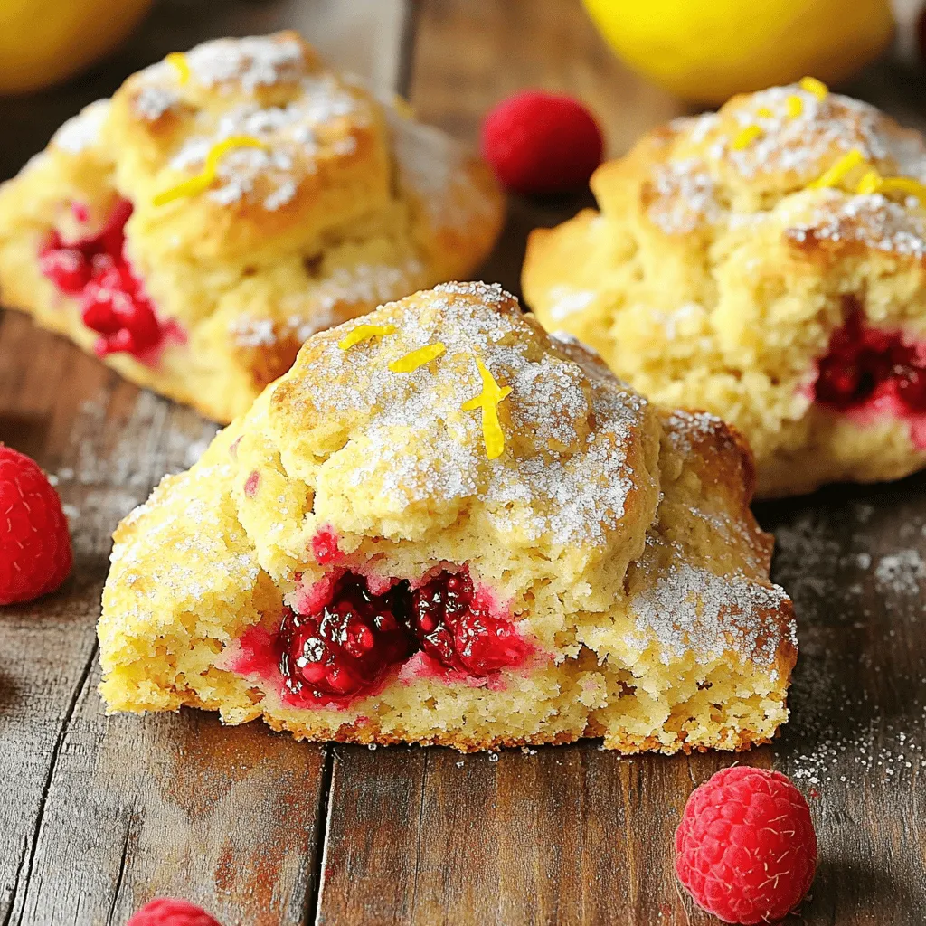 Lemon Raspberry Scones Bakery Delightful Treats