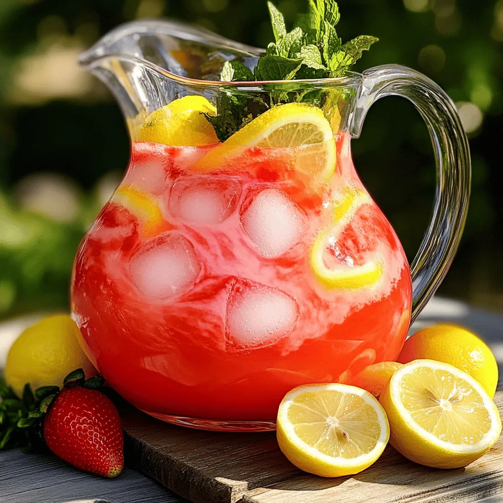 Fresh Strawberry Lemonade Refreshing Summer Drink