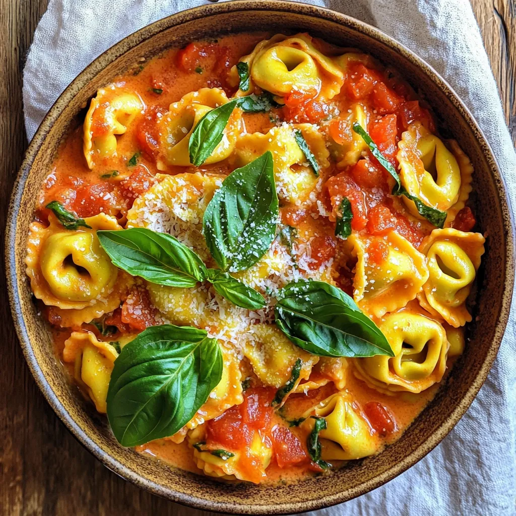 One-Pot Creamy Tomato Basil Tortellini Delight