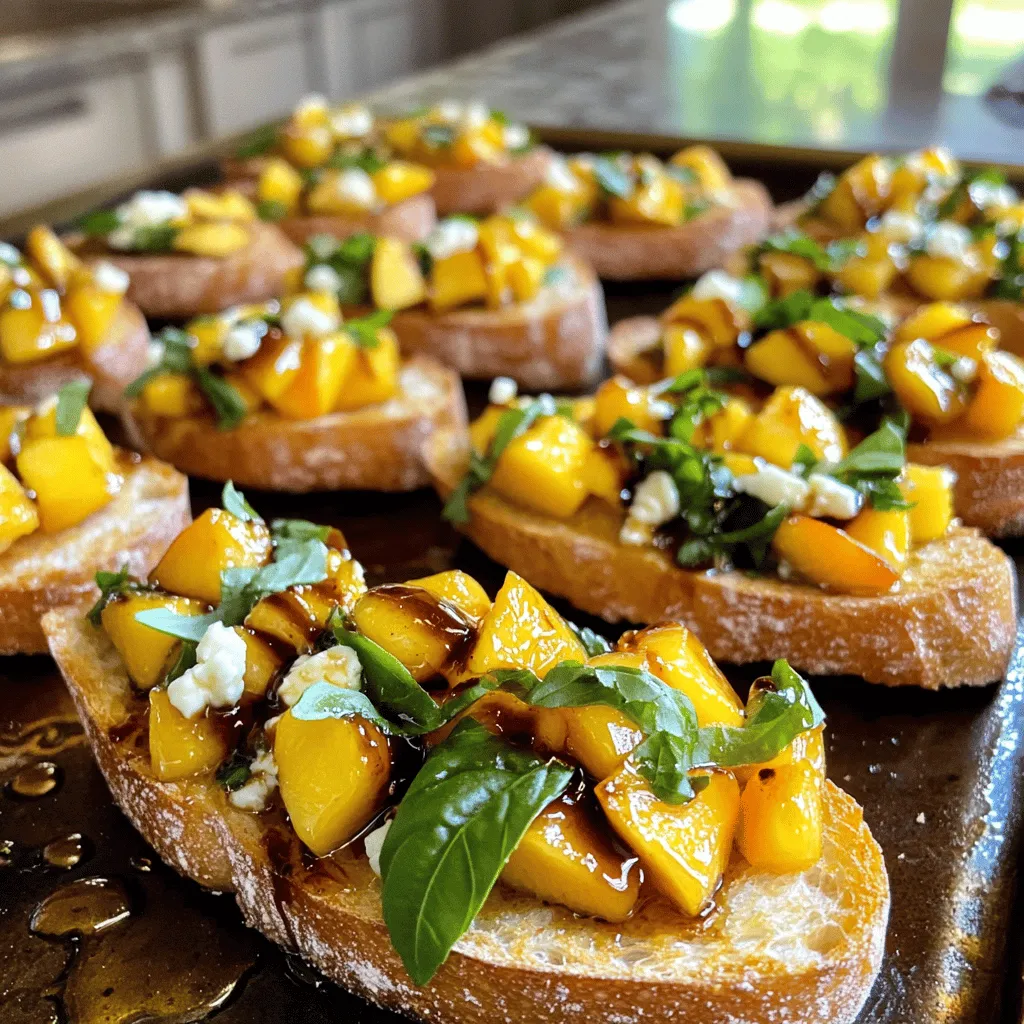 Peach and Basil Bruschetta Flavorful Summer Delight