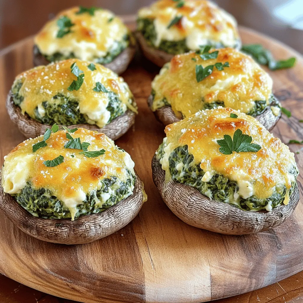 Cheesy Spinach Stuffed Mushrooms Tasty and Simple Dish