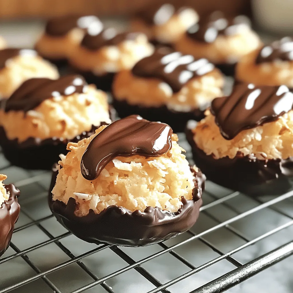 Chocolate Dipped Coconut Macaroons Easy Delight Recipe