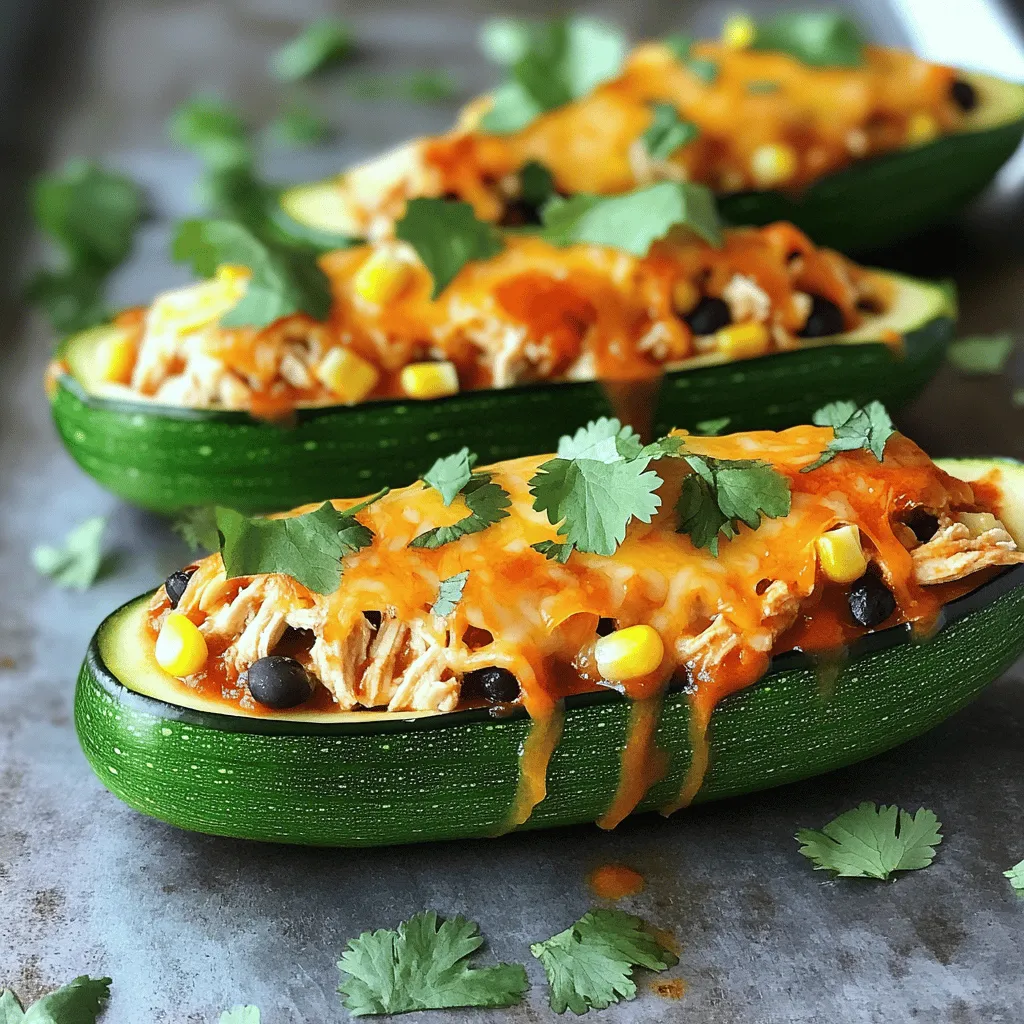 Chicken Enchilada Stuffed Zucchini Tasty and Healthy