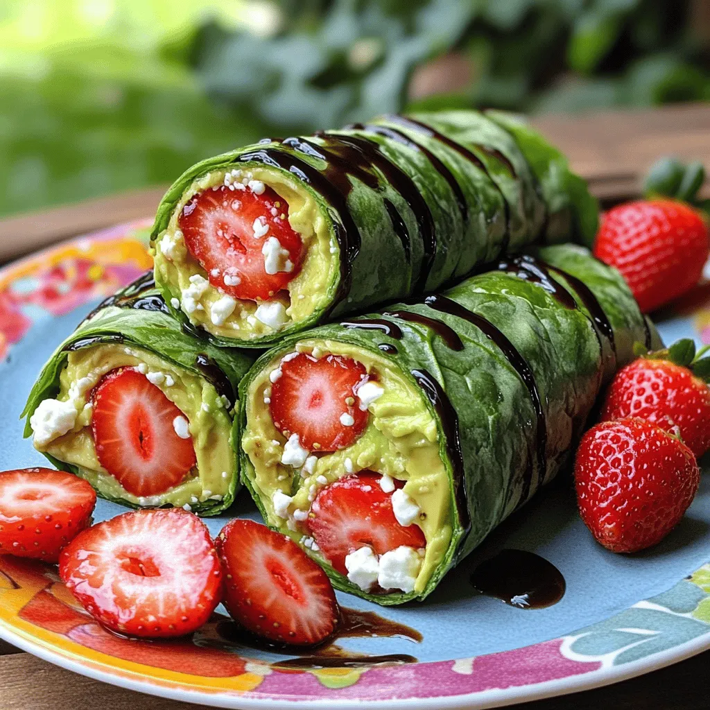 Avocado Strawberry Spinach Wraps Tasty and Healthy Snack
