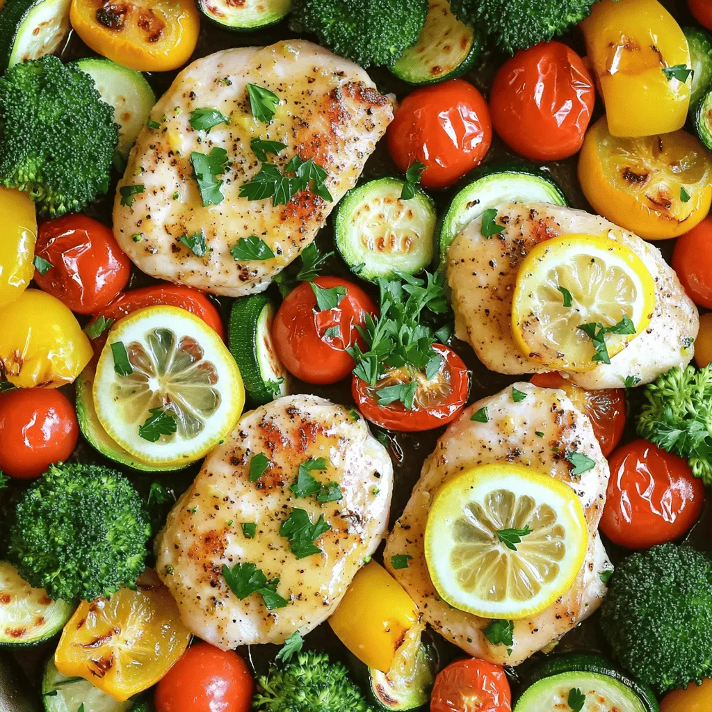 One-Pan Lemon Garlic Chicken and Veggies Delight