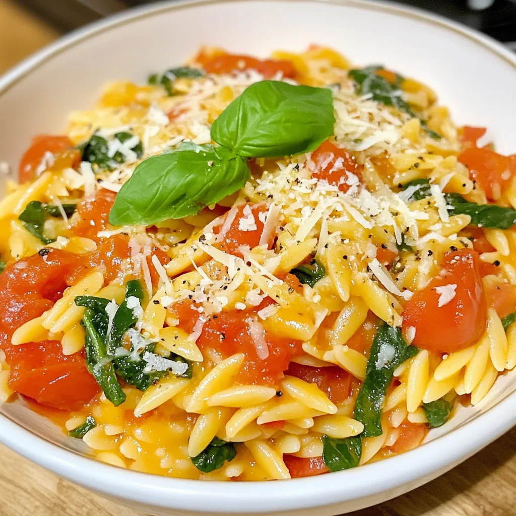 Creamy Tomato Spinach Orzo Flavorful and Easy Dish