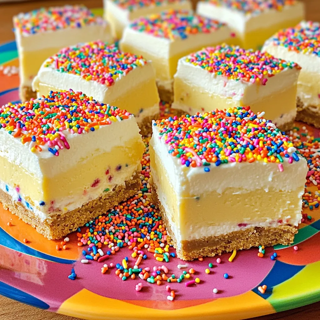 No-Bake Birthday Cake Cheesecake Bars Delightful Treat