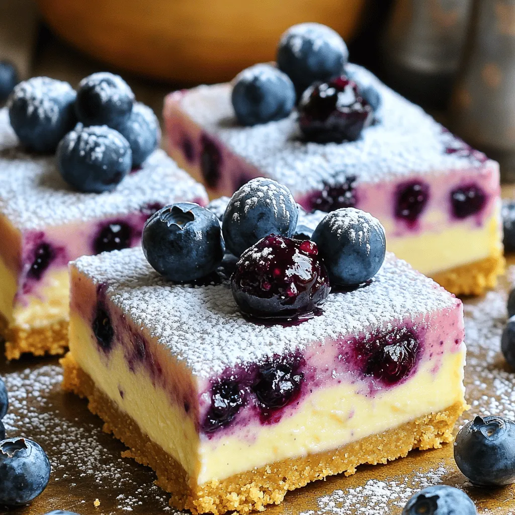 No-Bake Blueberry Cheesecake Squares Delightful Treat