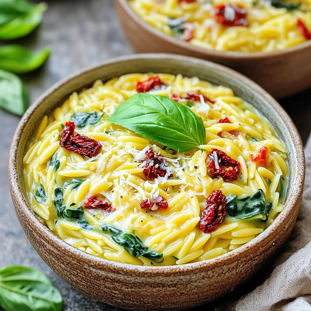 Creamy Sun-Dried Tomato Orzo Flavorful Dinner Delight