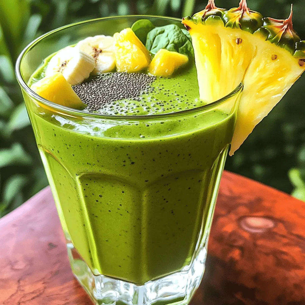 Tropical Green Smoothie Refreshing and Healthy Drink