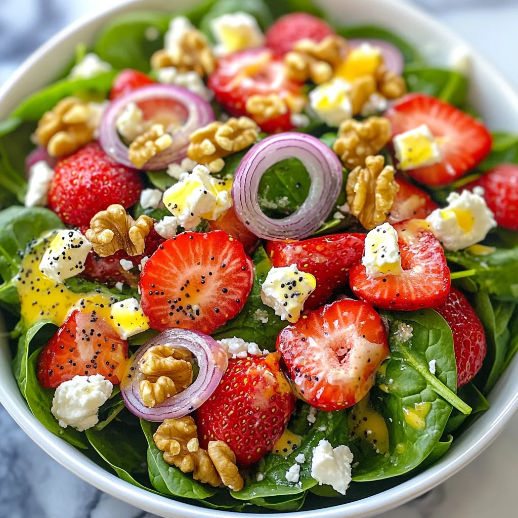 Spinach Strawberry Salad with Poppy Dressing Delight