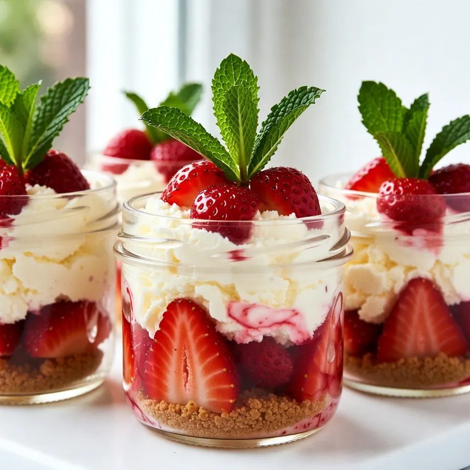 Strawberry Cheesecake Jars Delightful No-Bake Treat