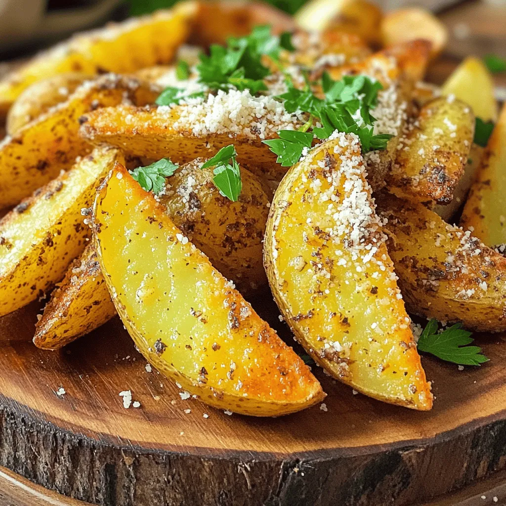Air Fryer Garlic Parmesan Potato Wedges Delight