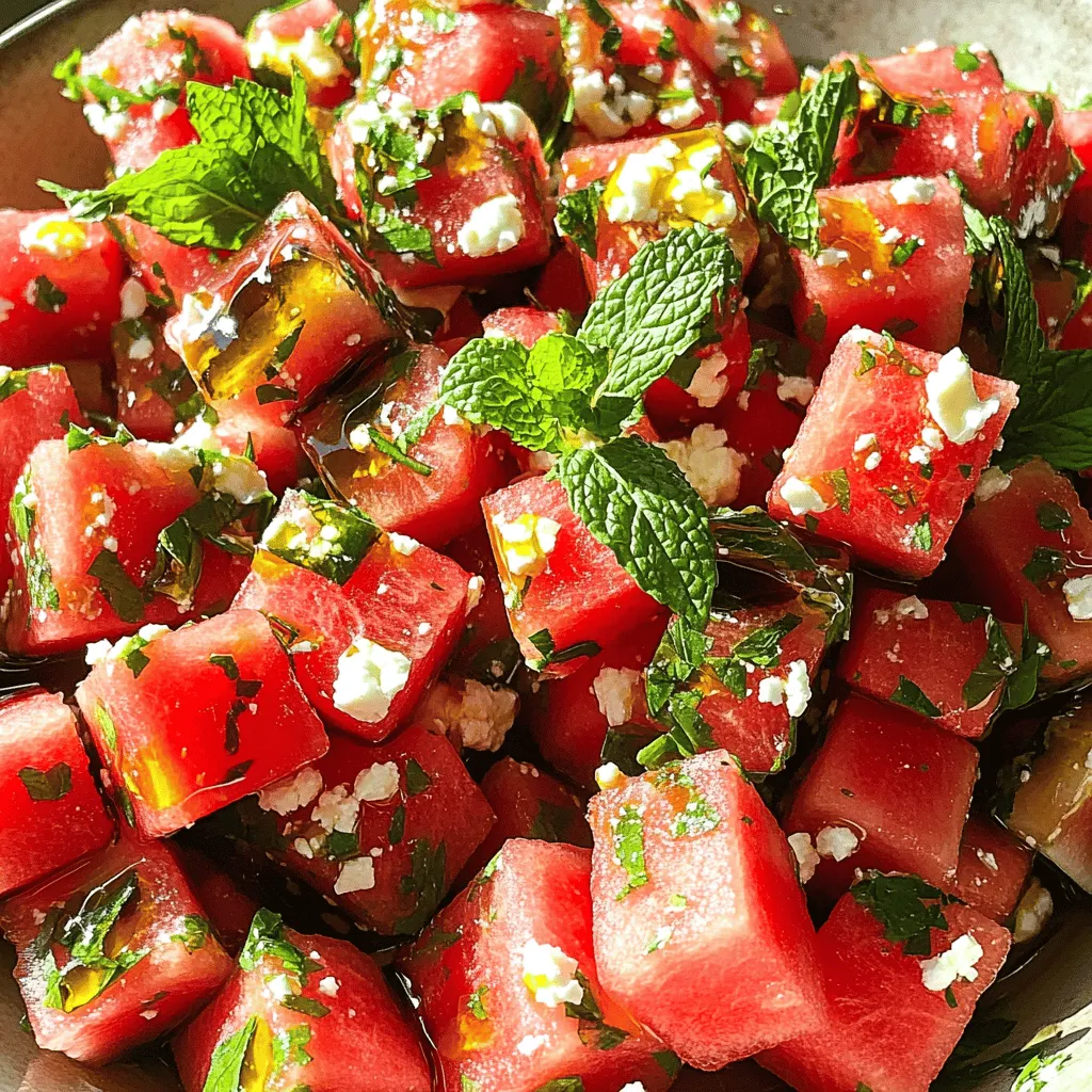 Watermelon Feta Mint Salad Refreshing Summer Treat