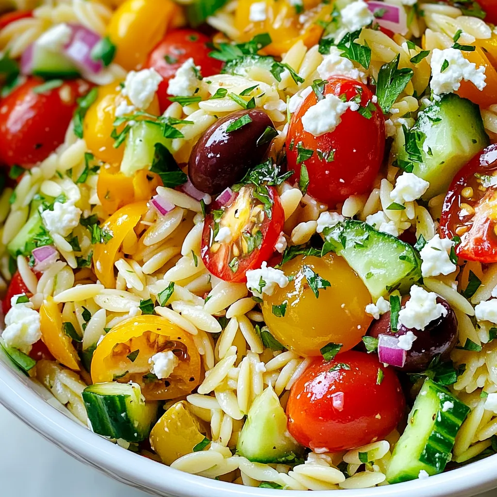 Greek Lemon Orzo Salad Fresh and Flavorful Dish