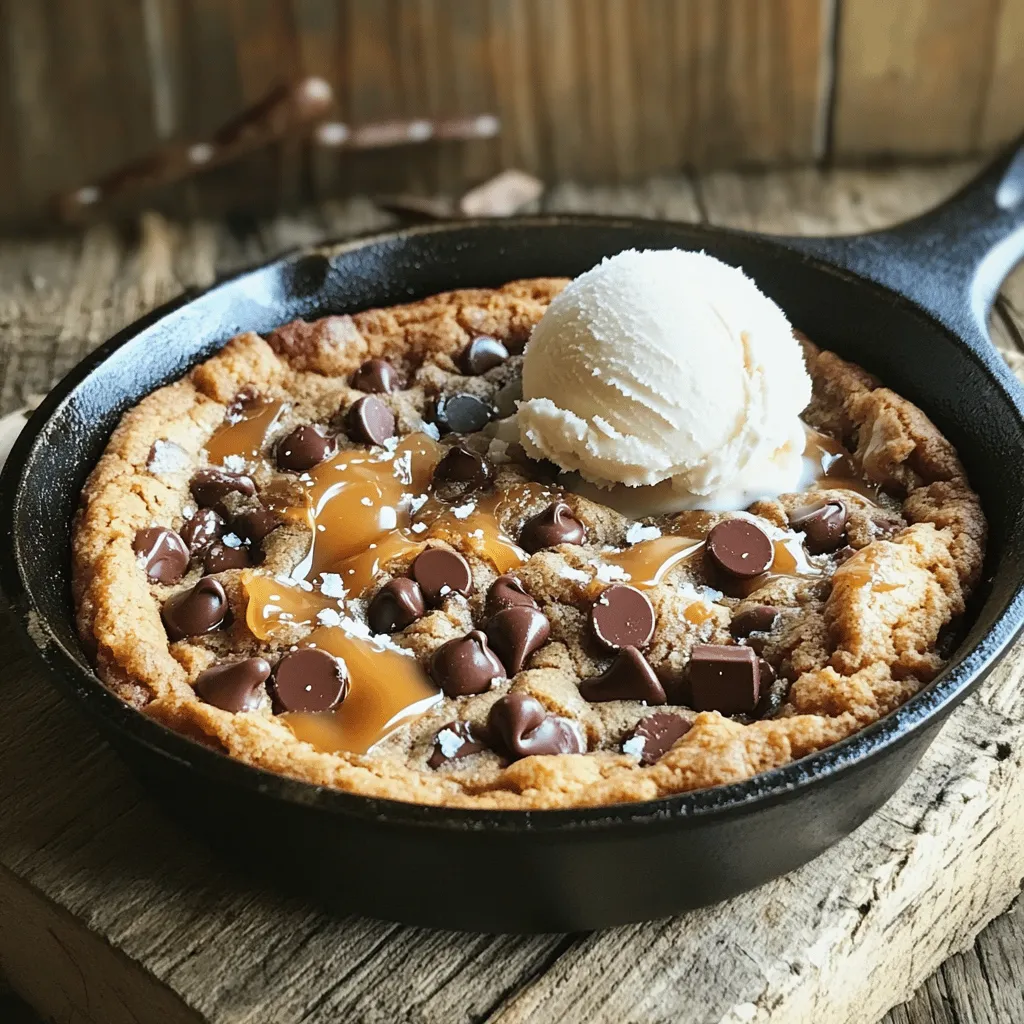 Caramel Chocolate Chip Skillet Cookie Delightful Treat