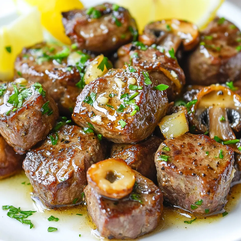 Garlic Butter Mushroom Steak Bites Quick and Tasty Meal