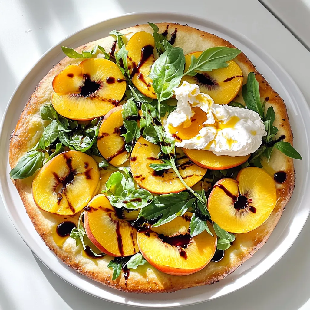 Peach Burrata Flatbread Delightful Flavor Sensation