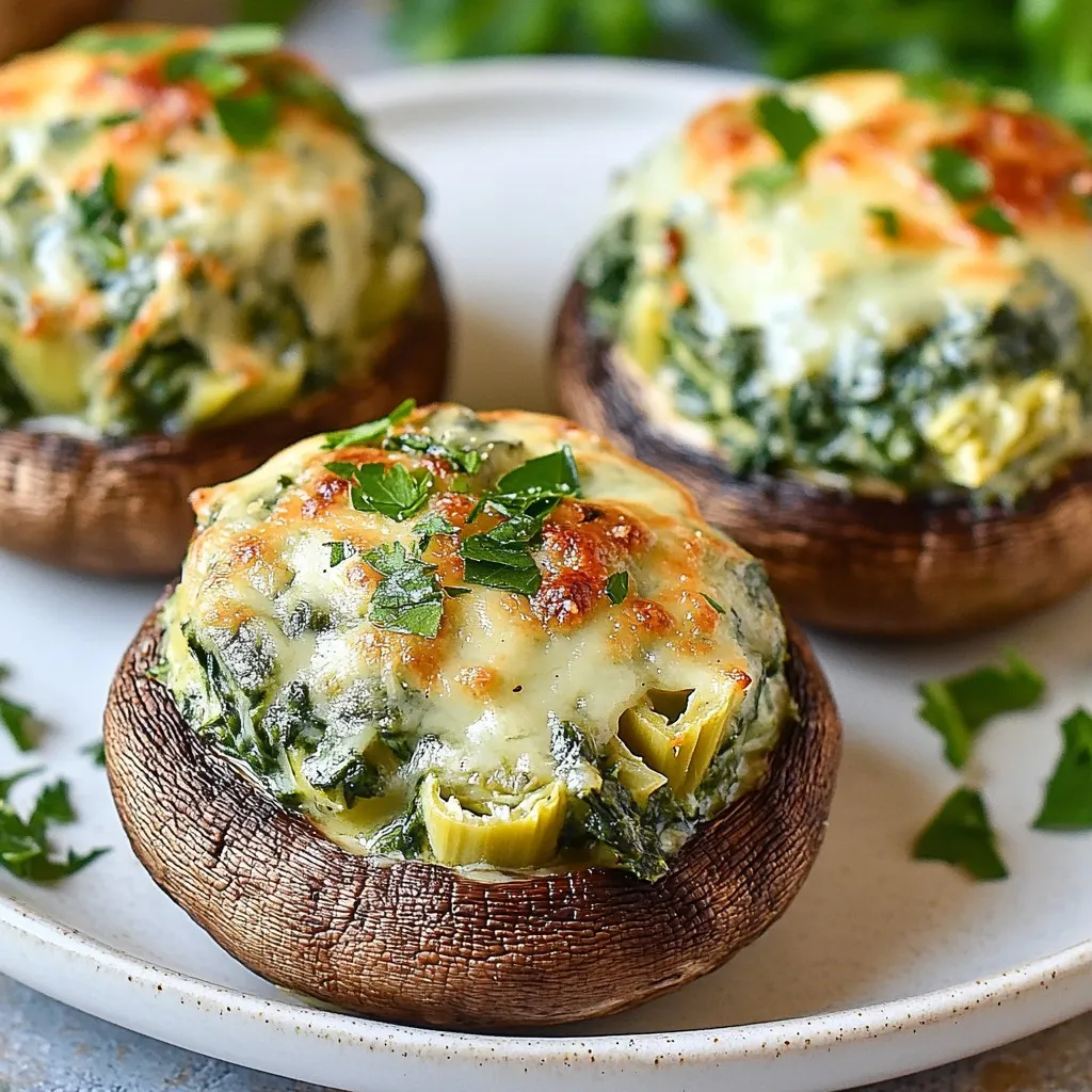 Spinach Artichoke Stuffed Mushrooms Savory Delight