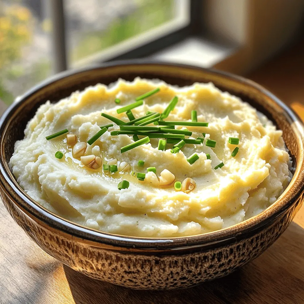 Creamy Garlic Mashed Cauliflower Rich and Flavorful Dish