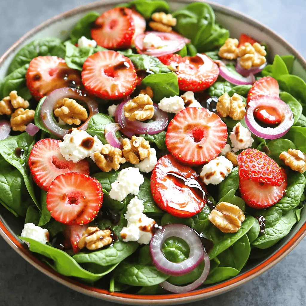 Strawberry Feta Spinach Salad Fresh and Flavorful Dish