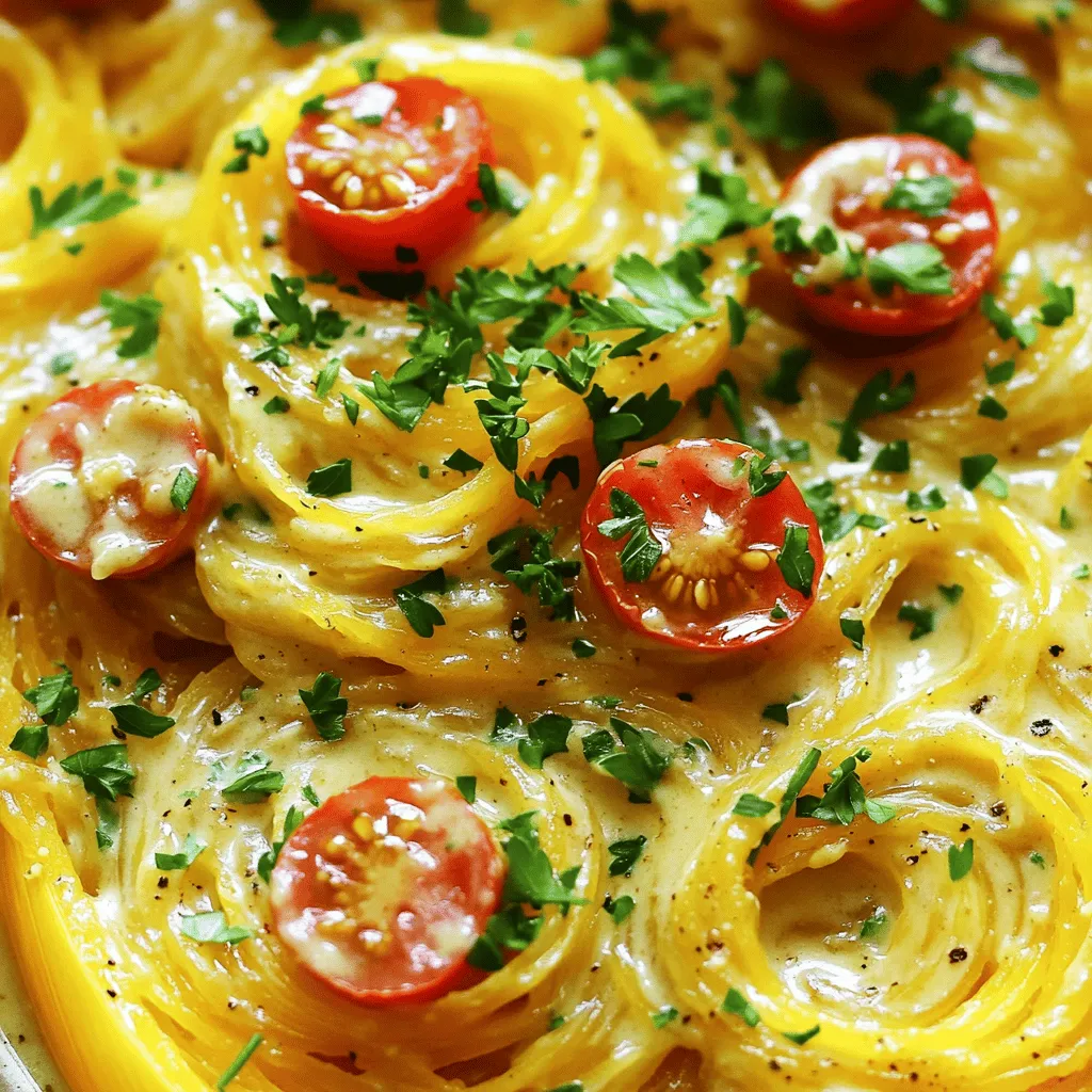 Spaghetti Squash Alfredo Creamy and Scrumptious Dish