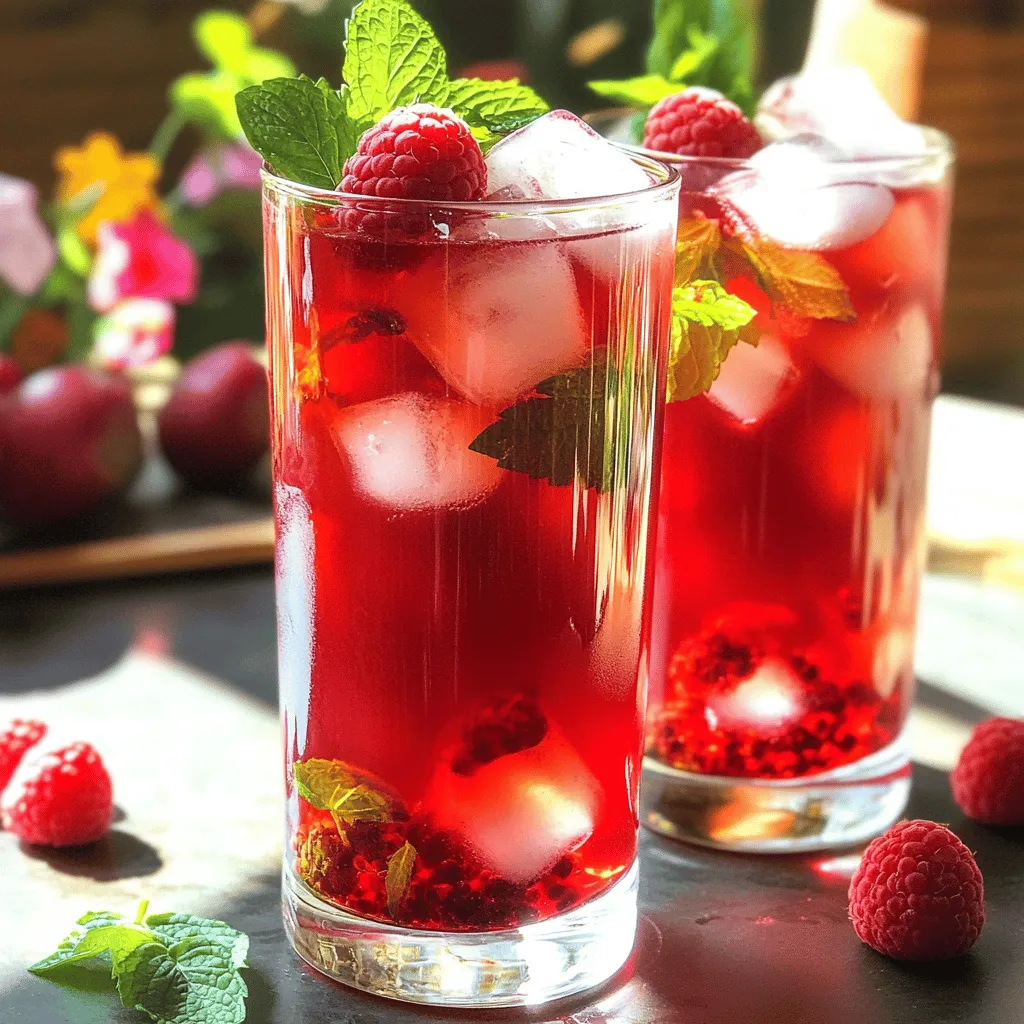 Raspberry Hibiscus Iced Tea Refreshing Summer Drink