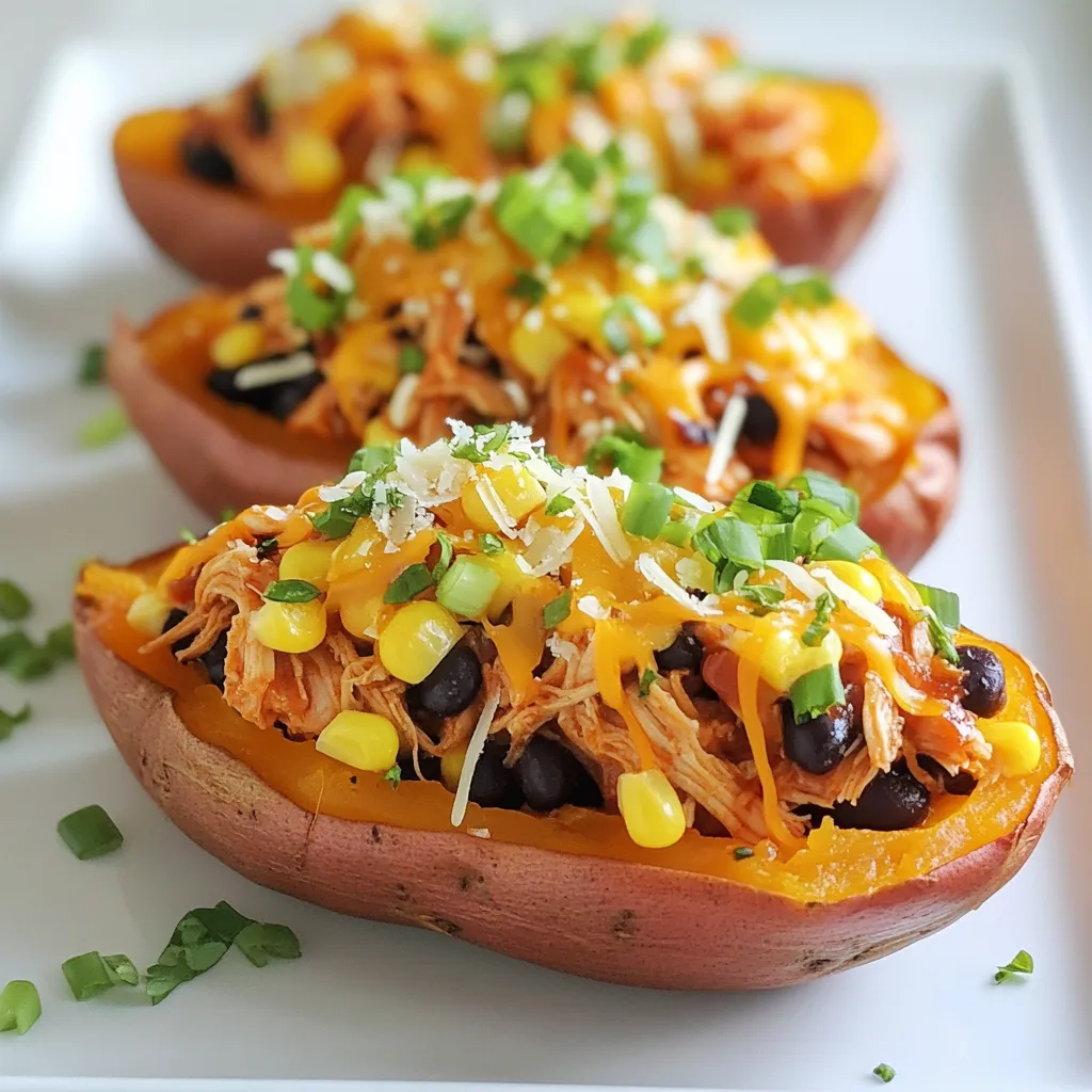 BBQ Chicken Stuffed Sweet Potatoes Tasty and Filling