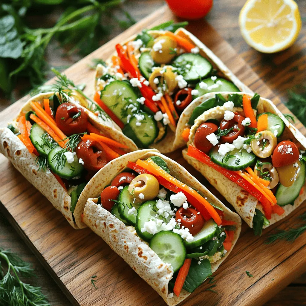Mediterranean Hummus Veggie Wraps Fresh and Tasty Meal
