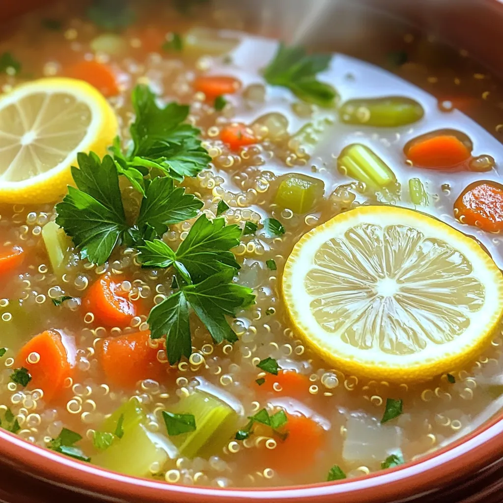 Slow Cooker Lemon Herb Quinoa Soup Simple and Tasty