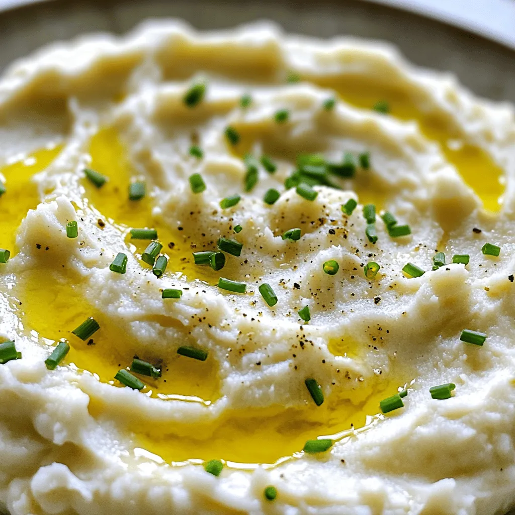 Roasted Garlic Cauliflower Mash Creamy Side Dish
