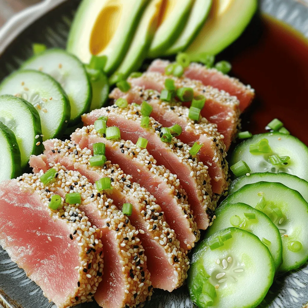 57. Sesame-Crusted Ahi Tuna Flavorful and Fresh Dish