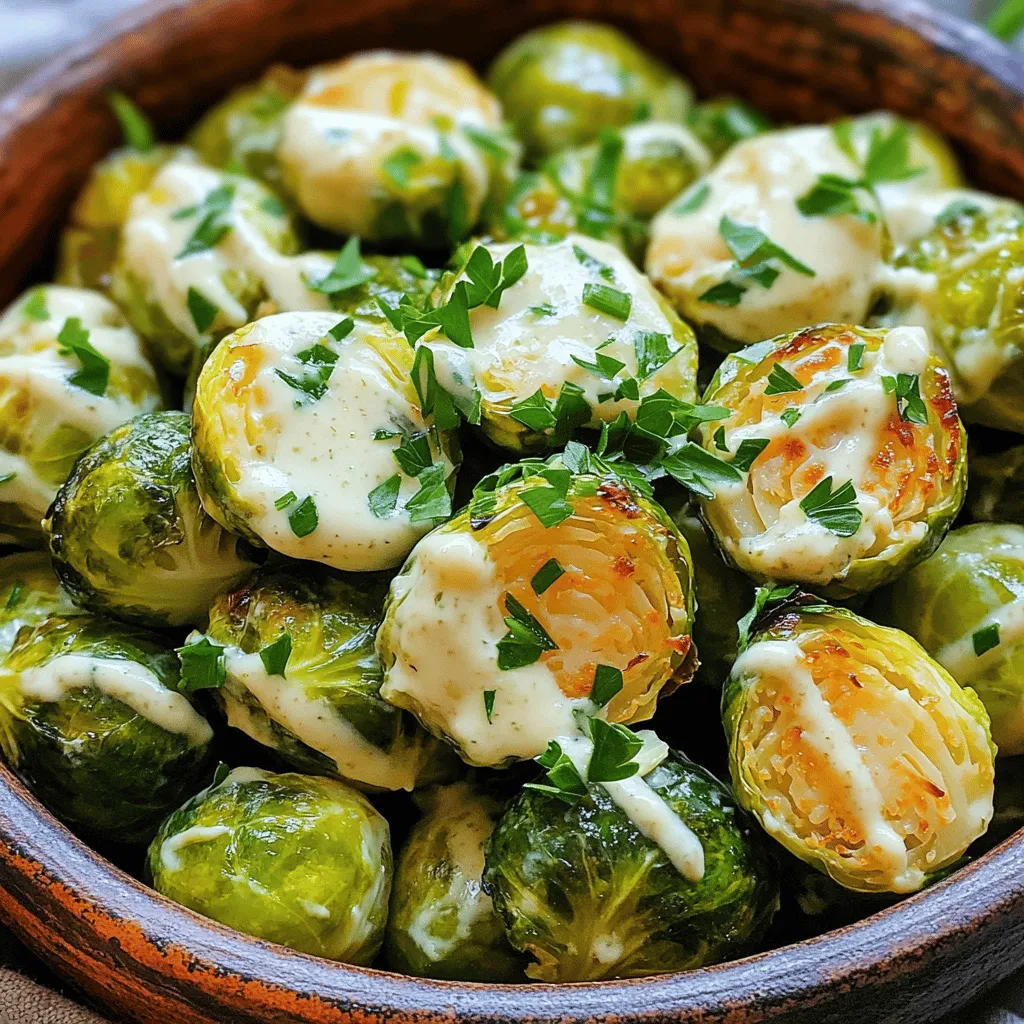 Creamy Garlic Parmesan Brussels Sprouts Delightful Dish
