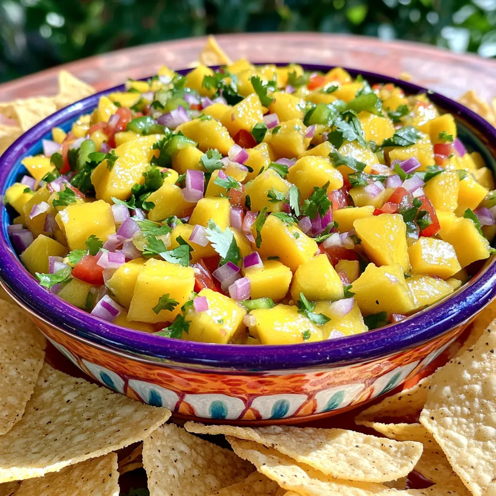 Tasty Mango Salsa with Tortilla Chips Recipe