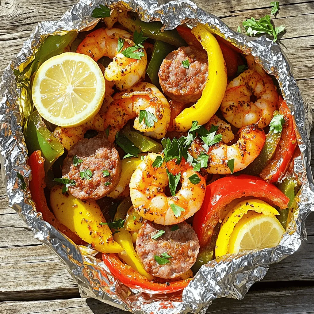 Cajun Shrimp &#038; Chicken Sausage Foil Packs Delight