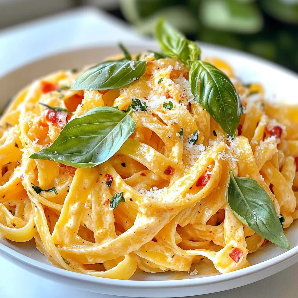 Roasted Red Pepper Alfredo Creamy Flavorful Dish