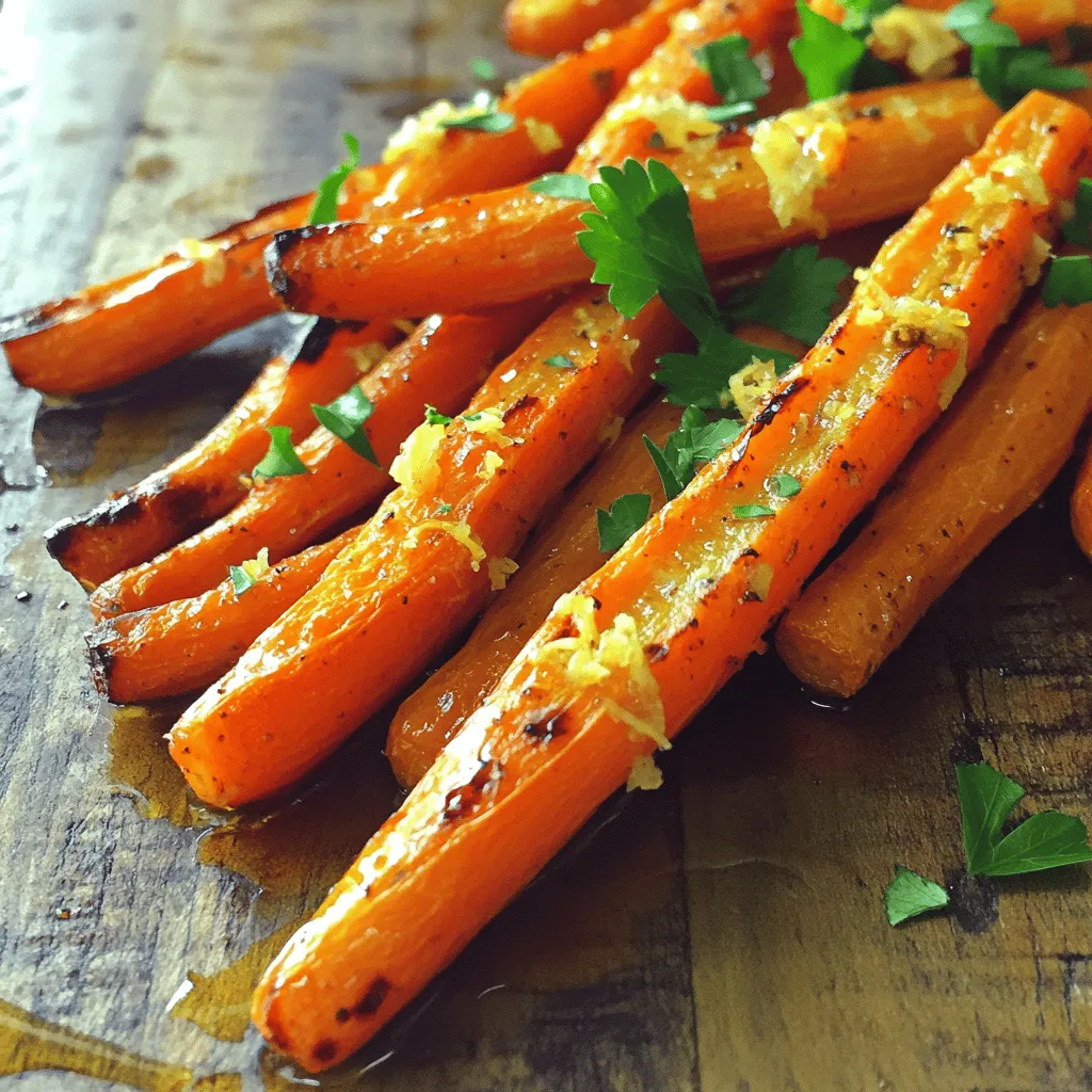 To make Tangy Lemon Garlic Roasted Carrots, gather the following simple ingredients: