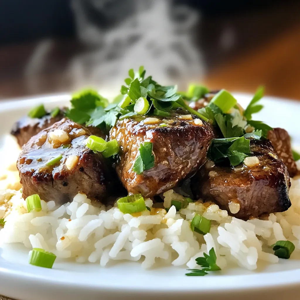Minute Garlic Butter Steak Bites and Rice Delight