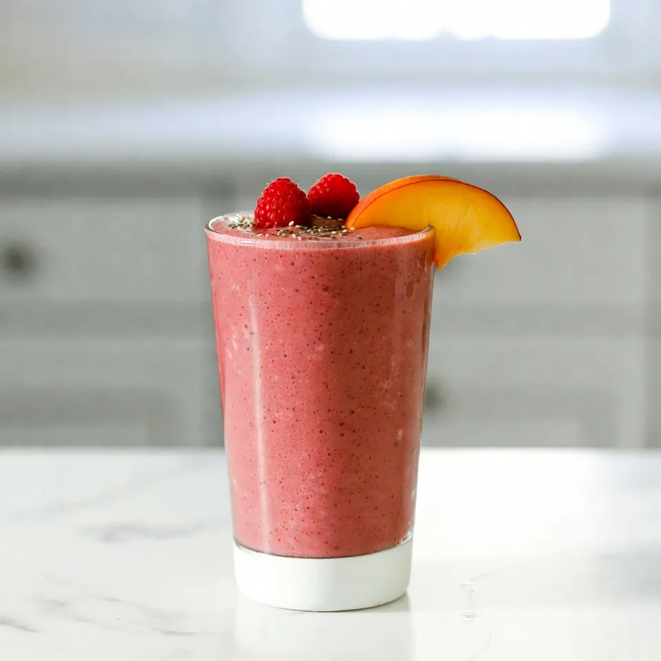 Raspberry Peach Smoothie Refreshing and Healthy Treat