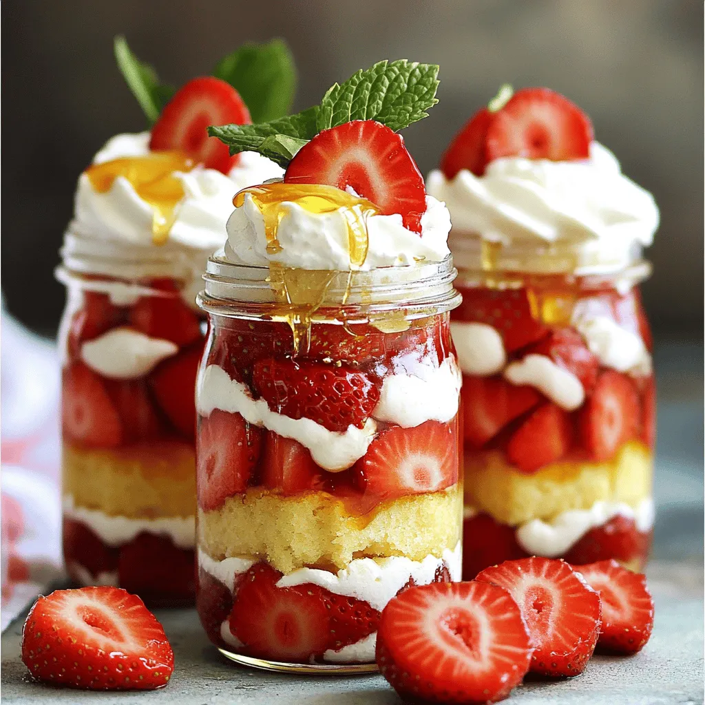Strawberry Shortcake Cake Jars Delightful Dessert Idea