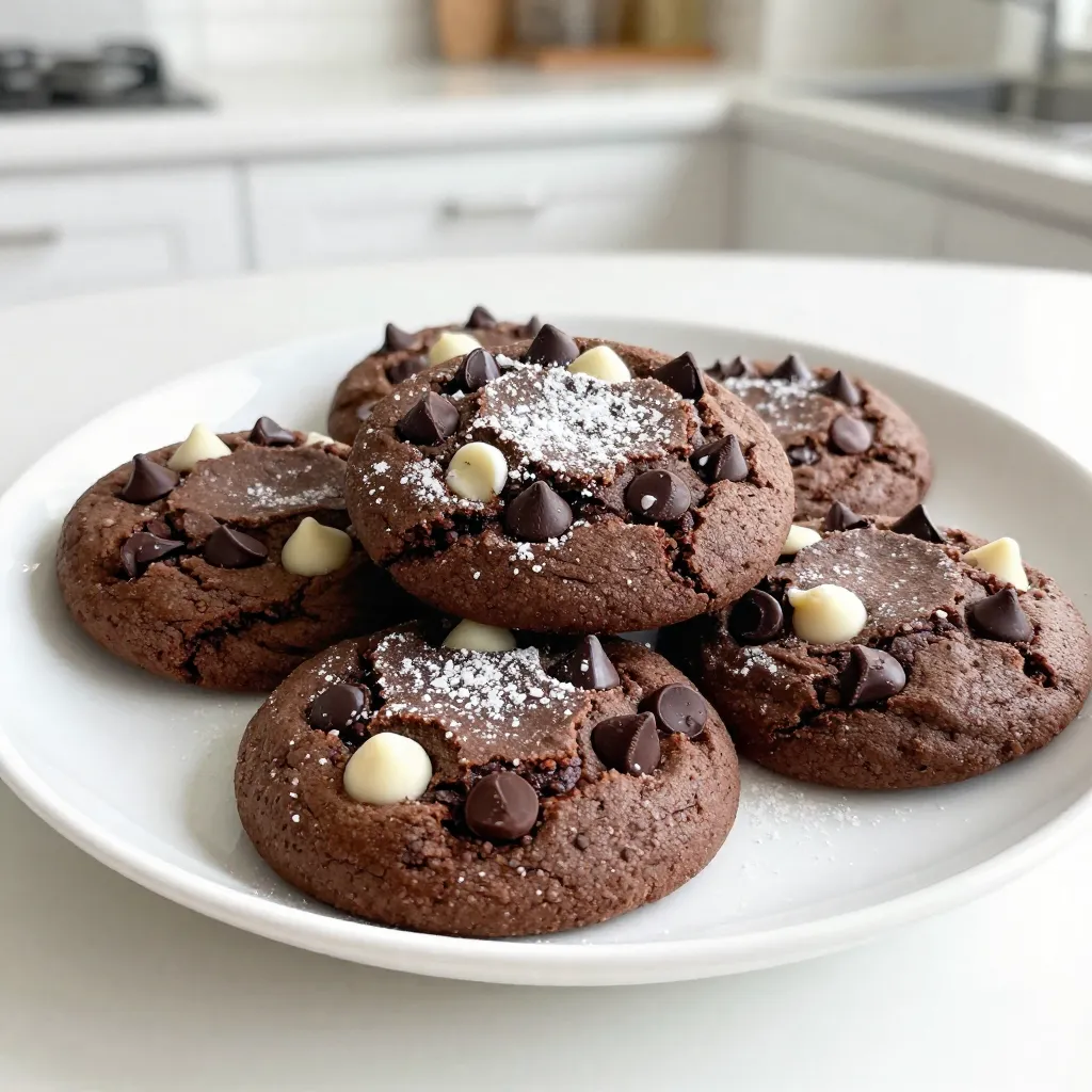 Chewy Triple Chocolate Cookies Delightful Treat Recipe