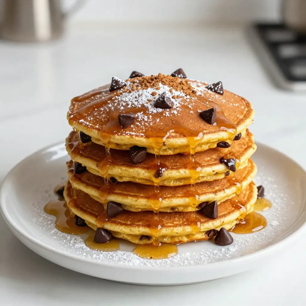 Chocolate Chip Pumpkin Pancakes Healthy Fall Treat