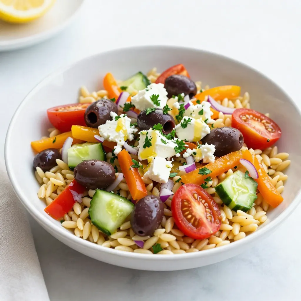Greek Lemon Orzo Salad Fresh and Flavorful Dish