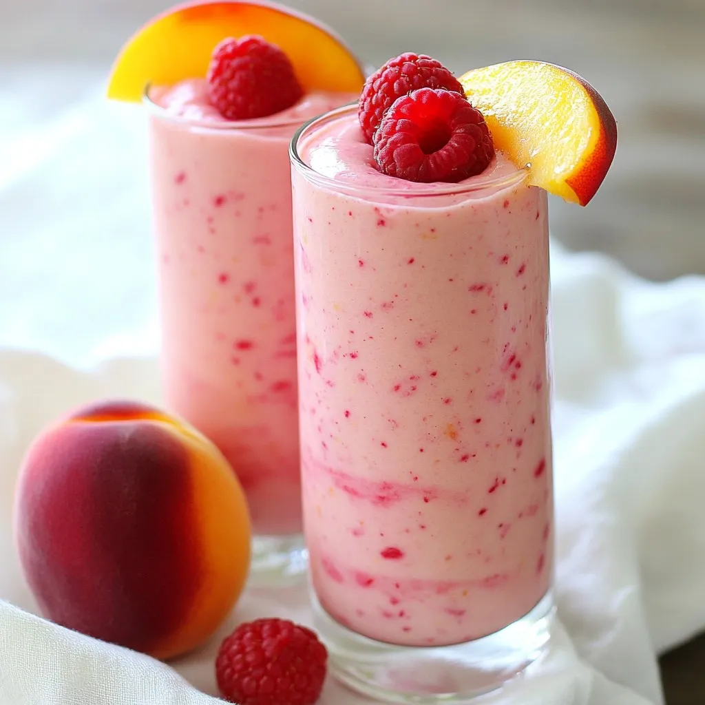 Raspberry Peach Smoothie Delightful and Nutritious Drink