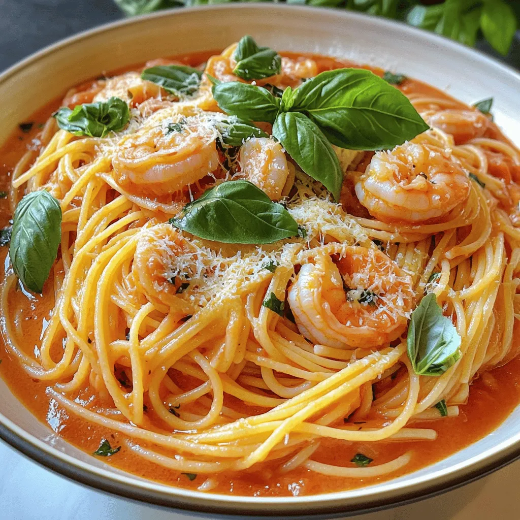 Spaghetti with Shrimp in Creamy Tomato Sauce Delight