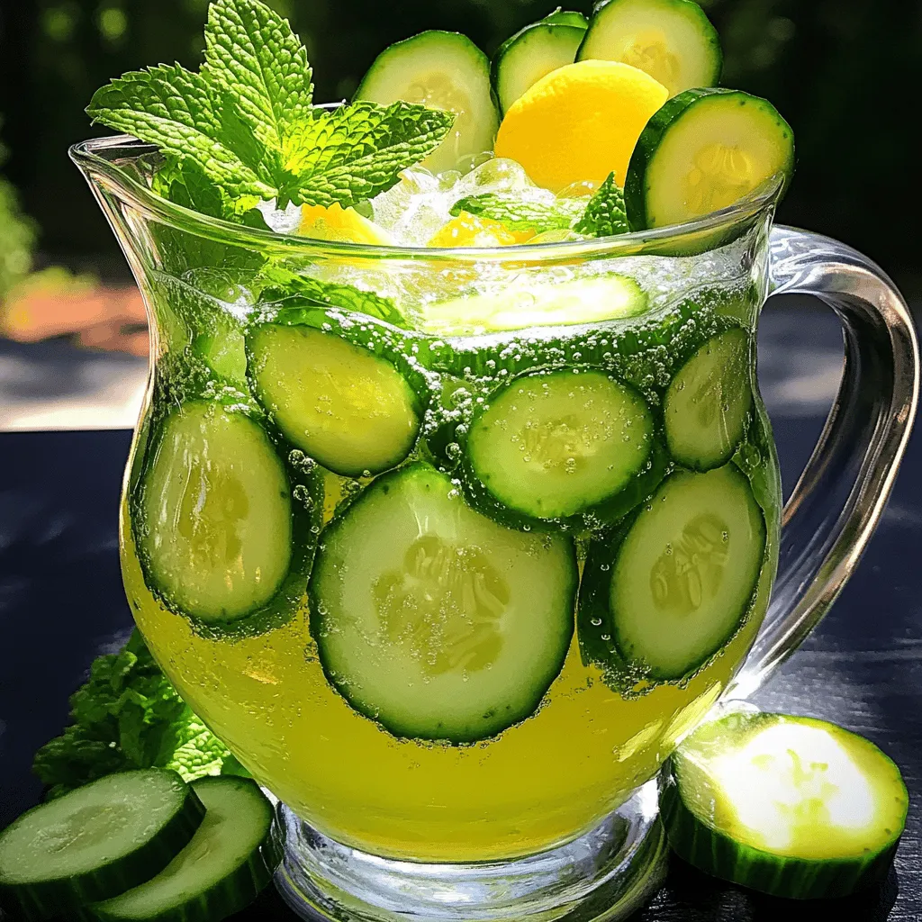 Cucumber Lemonade Spritzer Refreshing Summer Drink