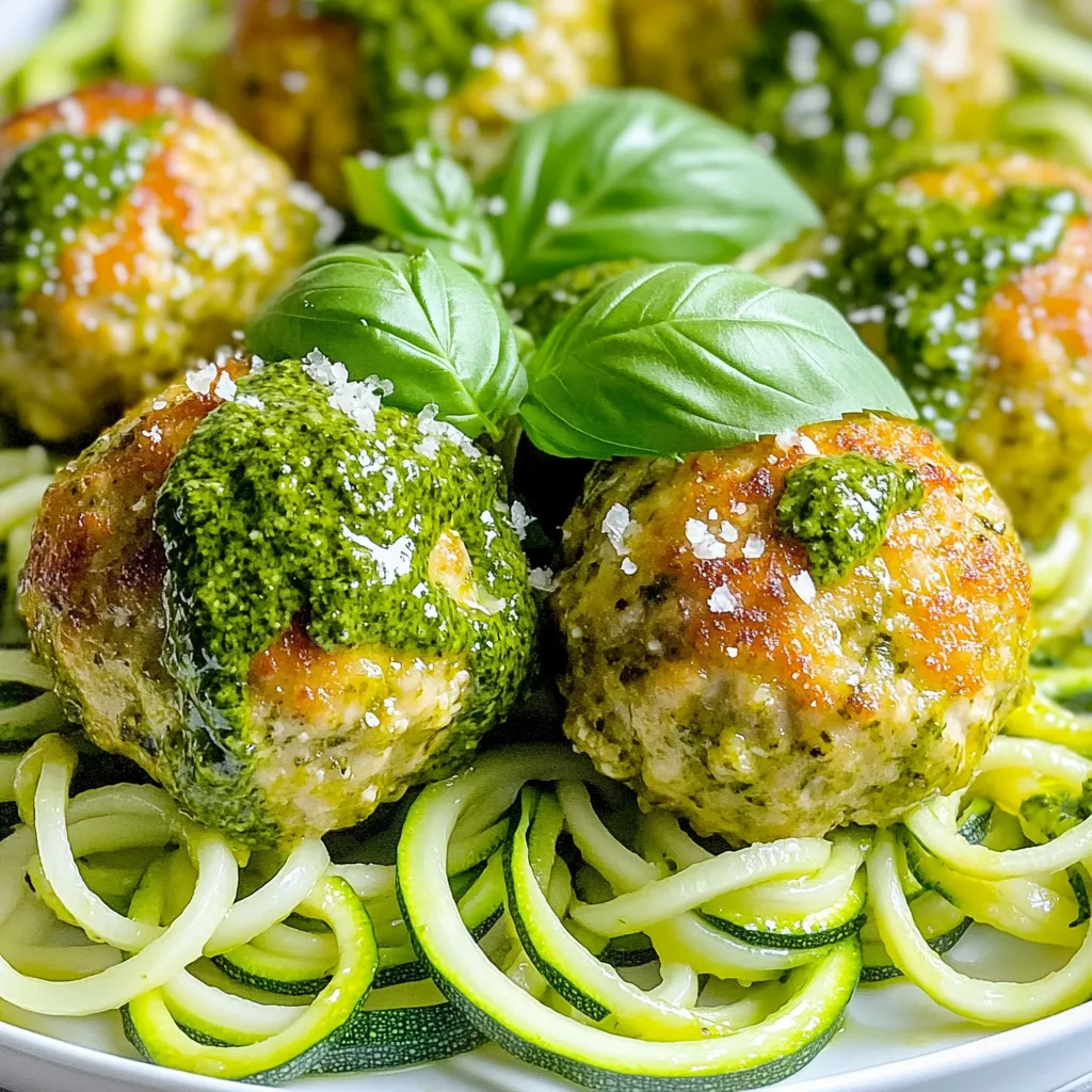 Pesto Parmesan Chicken Meatballs Savory Flavor Boost