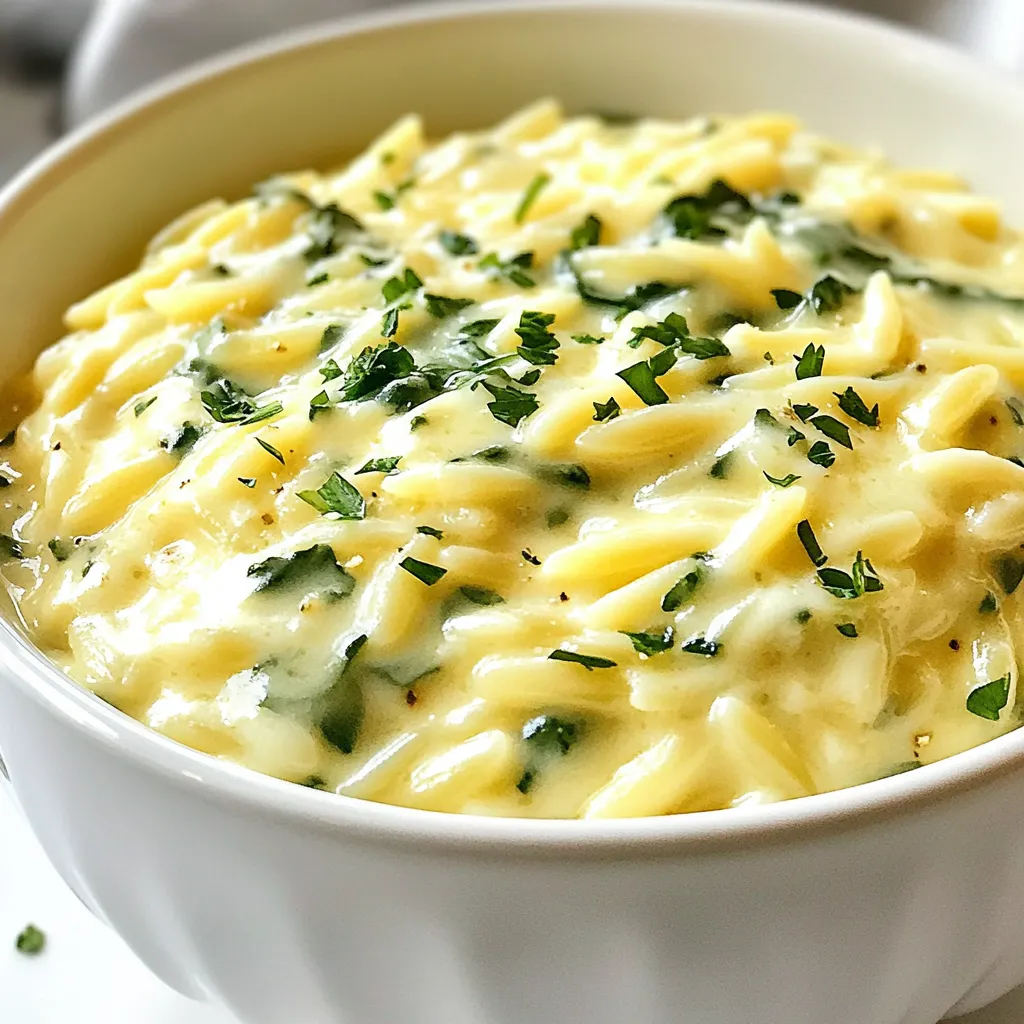 One-Pot Alfredo Orzo Creamy and Flavorful Recipe