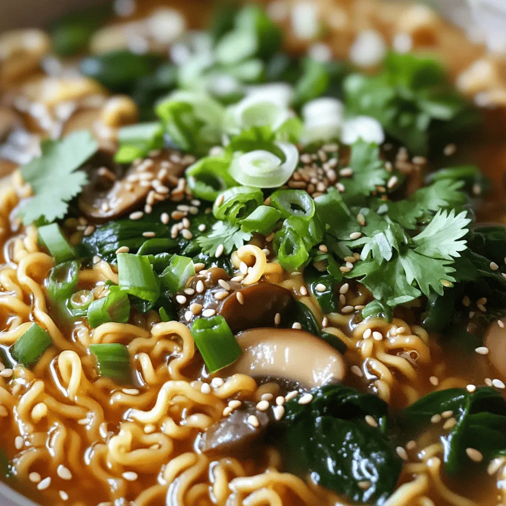 Asian Mushroom Ramen Noodles Flavorful Comfort Dish